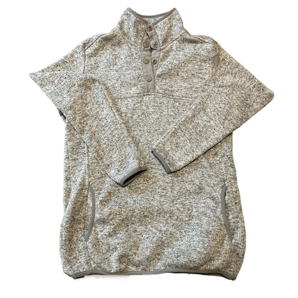 Simply Southern Sweaters - ✨SOLD✨ Simply Southern Quarter Button Pullover Fleece in Heather Gray